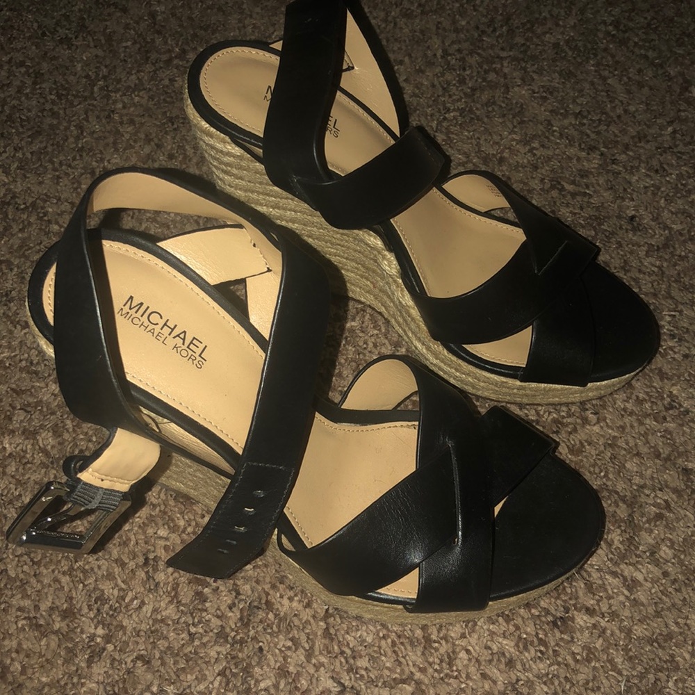 Michael Kors black wedges